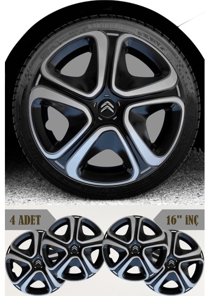Citroen C3 Aircross C4 Cactus C5 Aircross 16'' Inç Jant Kapağı 4 Adet Çift Renk 313