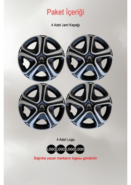 Citroen C3 Aircross C4 Cactus C5 Aircross 16'' Inç Jant Kapağı 4 Adet Çift Renk 313 fiyatları