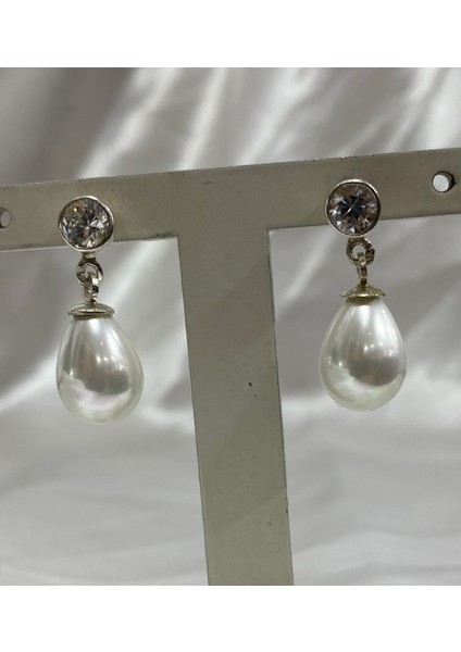 Gümüş Inci Damla Tasarım Küpe