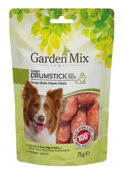 Garden Mix Tavşan Budu Düşük Yağlı Şekersiz Köpek Ödül Maması 75 gr
