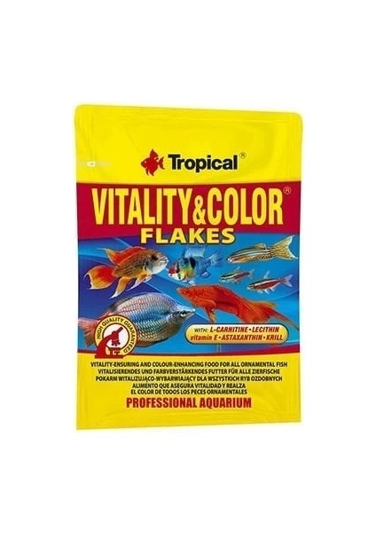 Tropical Vitality Color Flakes Tropikal Balıklar Için Renklendirici Pul Yem 12 gr