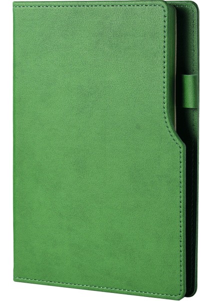 Kişiye Özel Yeşil Sert Kapaklı Çizgili Defter 14X21CM 224 Sayfa Kalem Tutacaklı