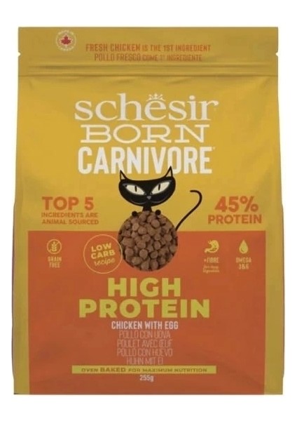 Schesir Born Carnivore Tavuk ve Yumurtalı Yetişkin Kedi Maması 1.25 kg