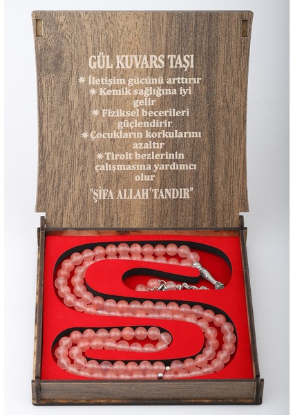 Kutulu 99 Lu Tesbih Gül Kuvars