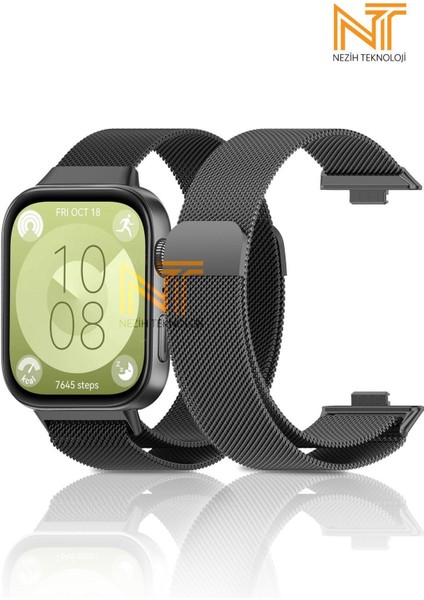 Huawei Watch Fit 3 / Fit 4 / Fit 4 Pro Uyumlu Milano Hasır Örgü Metal Magnet Pratik Kordon