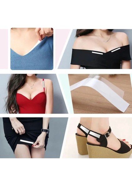 Vücut ve Kıyafet Için Çift Taraflı Sabitleme Dekolte Abiye Gelinlik Elbise Sütyen Bantı fırsatları