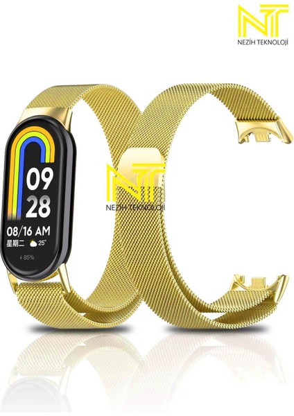 Xiaomi Mi Band 8 / 9 / 10 Uyumlu Metal Hasır Kordon