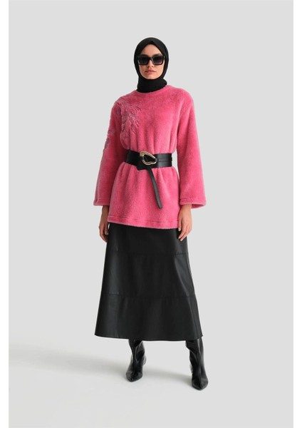Nakış Detaylı Peluş Tunik 24K4304 Pembe fiyatları
