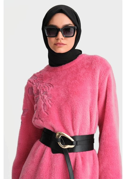 Nakış Detaylı Peluş Tunik 24K4304 Pembe modelleri