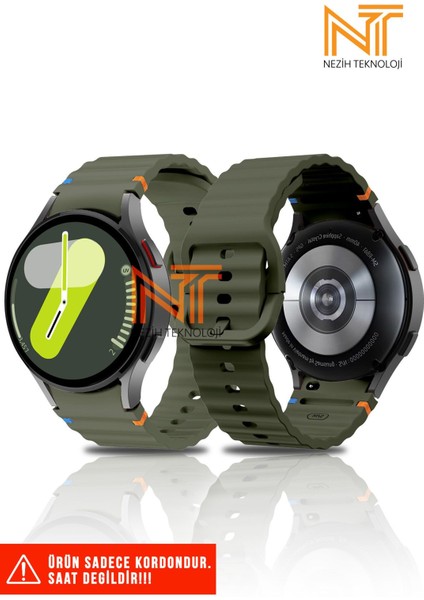 Samsung Galaxy Watch Fe / 4 / 5 / 5 Pro / 6 / 7 40 42 44 46MM Uyumlu Wave Silikon Kordon