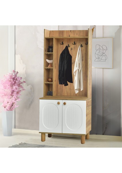 Lidya Portmanto Askılıklı 2 Kapaklı Raflı Atlantik Çam Beyaz 90x185x38 Cm fiyatları