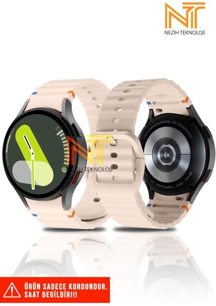 Samsung Galaxy Watch Fe / 4 / 5 / 5 Pro / 6 / 7 40 42 44 46MM Uyumlu Wave Silikon Kordon