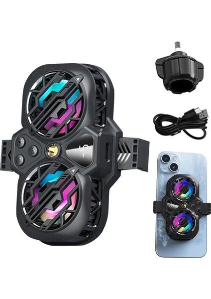 K11 Ultra Güçlü Aluminyum Telefon Soğutucu Radyatör Kablolu Rgb Fan 3 Modlu Göstergeli