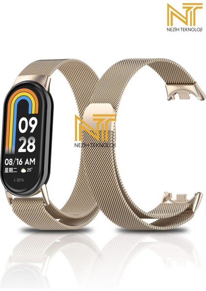 Xiaomi Mi Band 8 / 9 / 10 Uyumlu Metal Hasır Kordon