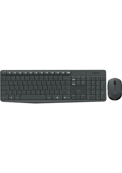 Logıtech MK235 Q Tr Kablosuz Klavye Mouse Set Gri 920-007925