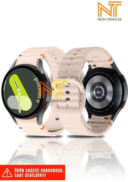 Samsung Galaxy Watch Fe / 4 / 5 / 5 Pro / 6 / 7 40 42 44 46MM Uyumlu Wave Silikon Kordon