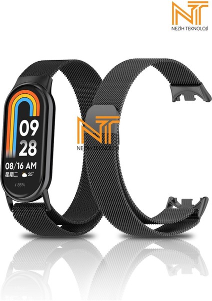 Xiaomi Mi Band 8 / 9 / 10 Uyumlu Metal Hasır Kordon
