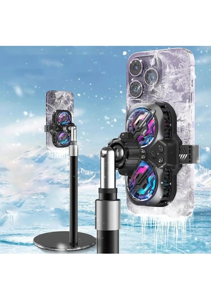 K11 Ultra Güçlü Aluminyum Telefon Soğutucu Radyatör Kablolu Rgb Fan 3 Modlu Göstergeli indirimleri