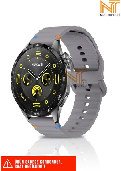 Huawei Watch Gt2 / Gt2 Pro / Gt3 / Gt3 Pro / Gt4 / Gt5 / Gt5 Pro / Gt6 / Gt6 Pro 46mm Uyumlu Wave Silikon Kordon 22mm