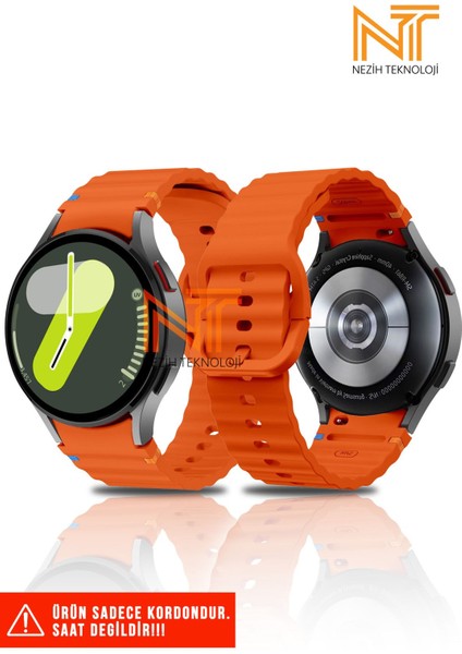 Samsung Galaxy Watch Fe / 4 / 5 / 5 Pro / 6 / 7 40 42 44 46MM Uyumlu Wave Silikon Kordon