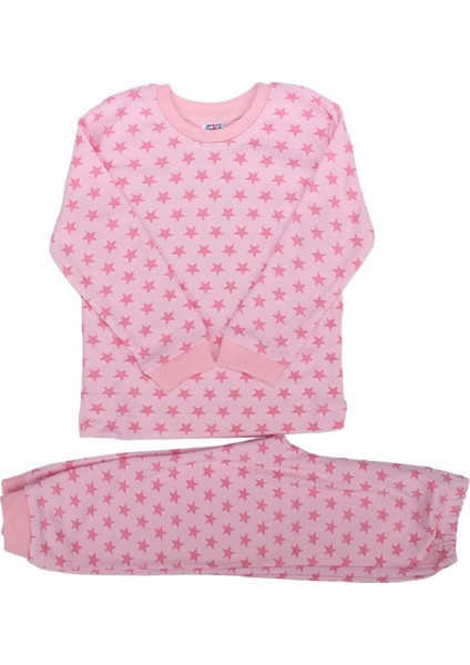 Kız Çocuk Pembe Yıldız Baskılı 2'li Pijama Takımı