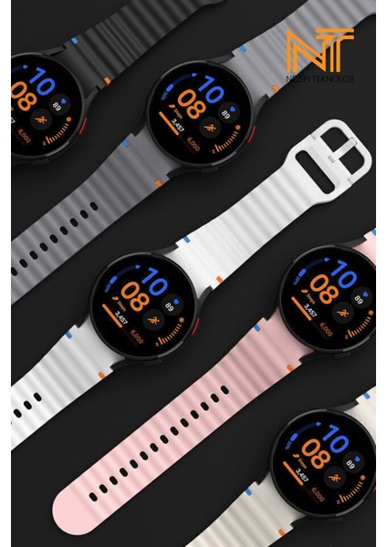 Samsung Galaxy Watch Fe / 4 / 5 / 5 Pro / 6 / 7 40 42 44 46MM Uyumlu Wave Silikon Kordon modelleri