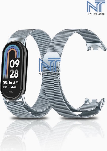 Xiaomi Mi Band 8 / 9 / 10 Uyumlu Metal Hasır Kordon
