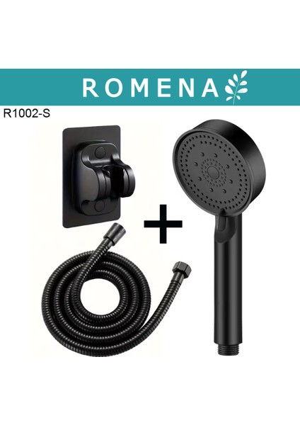 Jet Özellikli Duş Seti | Hortum+Yapışkanlı Askı Aparatı + El Duşu | R1002-S