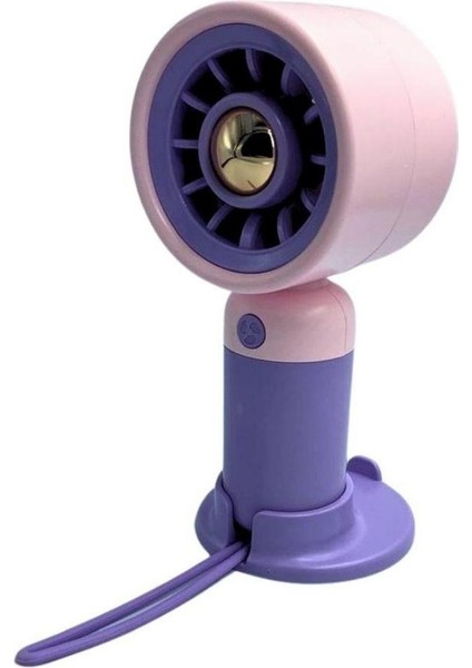 3 Kademeli Şarjlı Mini El Fanı - Mor Pembe