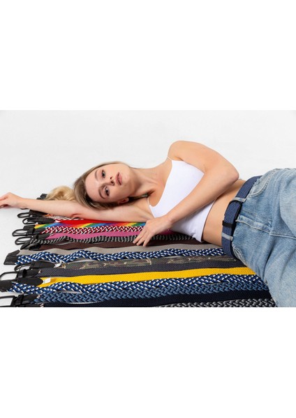 Elastik Örgü Unisex Kemer Indigo