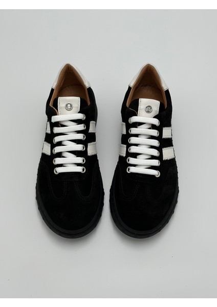 Hakiki Deri Süet Bağcıklı Kadın Sneaker