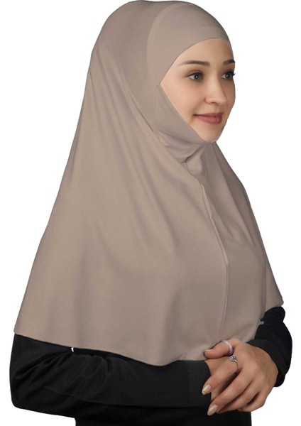 Hazır Türban Peçeli Pratik Eşarp Tesettür Nikaplı Hijab - Namaz Örtüsü Sufle (Xl) - Açık Vizon fırsatları