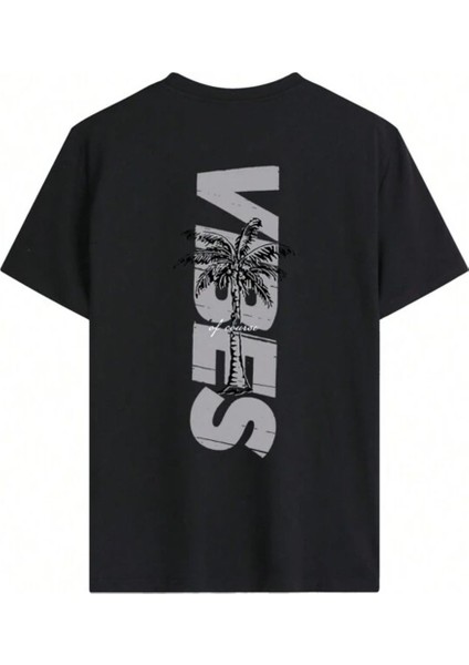 Vıbes Ön ve Sırt Baskılı Oversize Unisex Tshirt