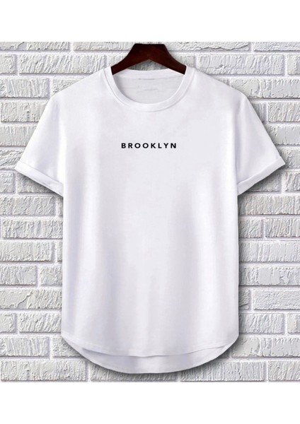 Yeni Sezon Brooklyn Baskılı Oval Kesim Tshirt 2 Adet