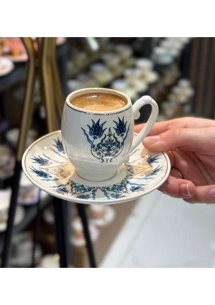 6'lı Iznik Porselen Premium Kahve Fincanı