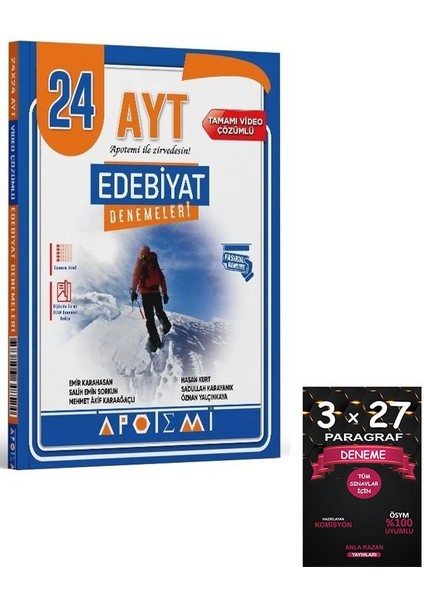 Apotemi Yks Ayt Edebiyat 24 Deneme Çözümlü+Anlakazan Paragraf
