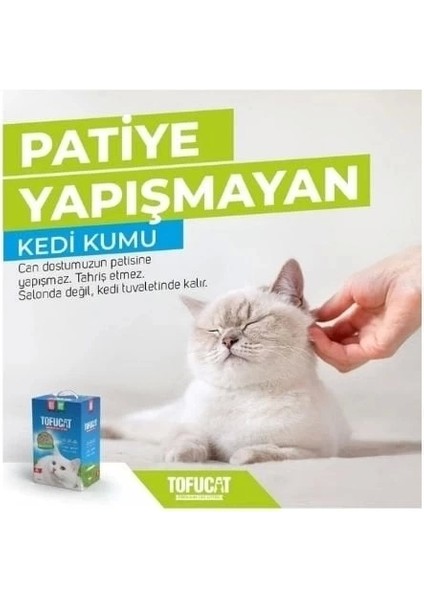 Tofucat Tuvalete Atılabilen Koku Hapsedeci Topaklanan Doğal Kedi Kumu 8 Lt