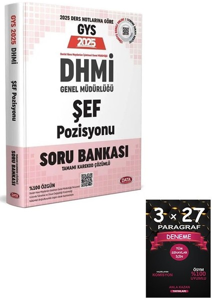 Data 2025 Gys Dhmi Genel Müdürlüğü Şef Pozisyonu Soru Bankası+Anlakazan Paragraf