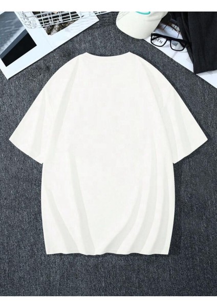 Unisex Yeni Sezon Oversize Hopeful Yazılı Baskılı Pamuklu Tshirt