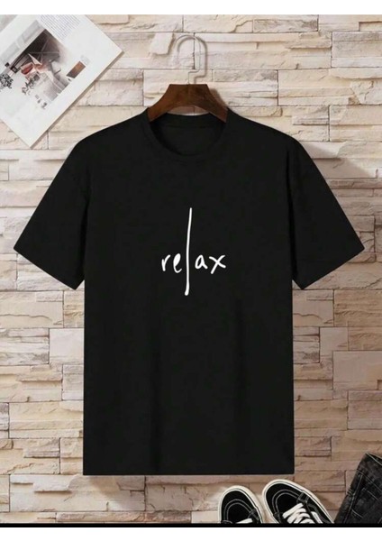 Unisex Yeni Sezon Oversize Relax Yazılı Baskılı Pamuklu Tshirt