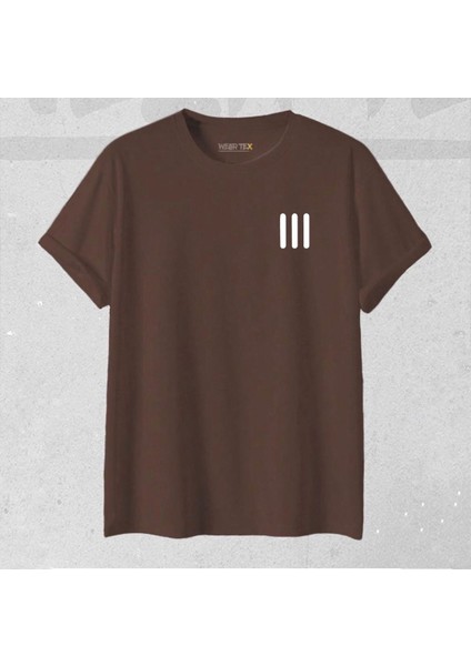 Unisex Üç Çizgi Baskılı Yeni Sezon Pamuklu Oversize Tshirt