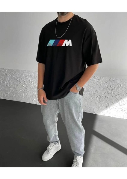 Yeni Sezon Erkek - Kadın Oversize Bmw Baskılı T-Shirt