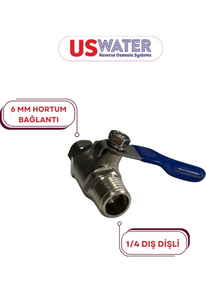 1/4 Dış Dişli 6 mm Quick Bağlantılı Küresel Vana