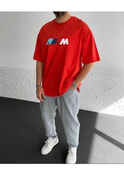 Yeni Sezon Erkek - Kadın Oversize Bmw Baskılı T-Shirt