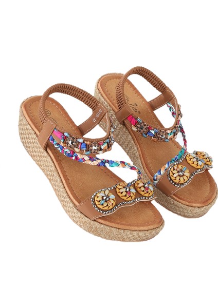 Daisy Rahat Taban Taş Boncuk Detaylı Kadın Sandalet