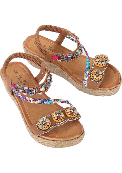Daisy Rahat Taban Taş Boncuk Detaylı Kadın Sandalet fırsatları