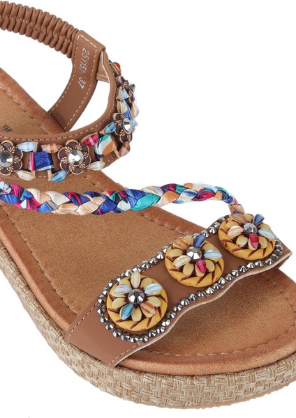Daisy Rahat Taban Taş Boncuk Detaylı Kadın Sandalet indirimleri