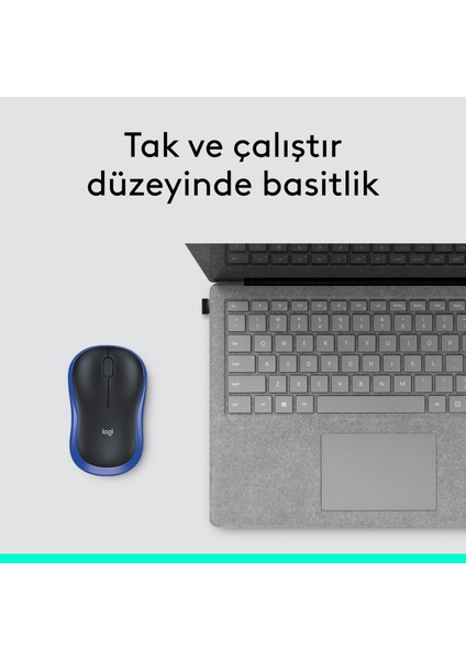 M185 USB Alıcılı Kompakt Kablosuz Mouse - Mavi