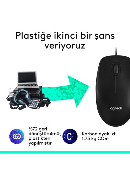 M100 Kablolu 1000 DPI USB Mouse - Siyah