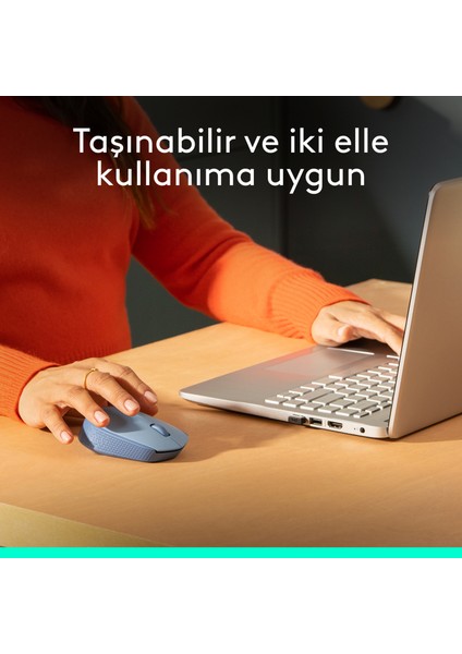 M171 USB Alıcılı Kablosuz Kompakt Mouse - Açık Mavi